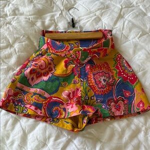 Zimmerman Zimmermann Heart Belt Multicolor High Waist Shorts Size 0